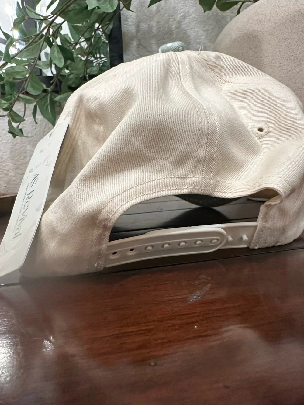 “Lucky” Polka Dot Cap in Sage Green & Cream